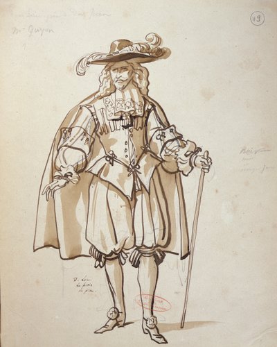 Costume design for an 1847 production of 